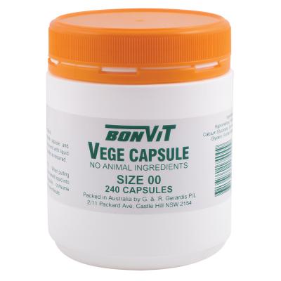 Bonvit Empty Vege Capsules Size '00' 240c